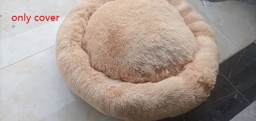 Plush Round Dog Bed Warm Winter Mat - NATUREA