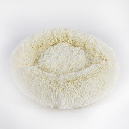 Plush Round Dog Bed Warm Winter Mat - NATUREA