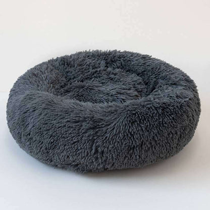 Plush Round Dog Bed Warm Winter Mat - NATUREA