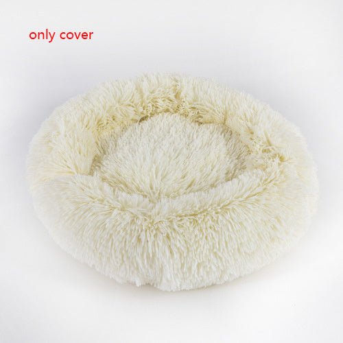 Plush Round Dog Bed Warm Winter Mat - NATUREA